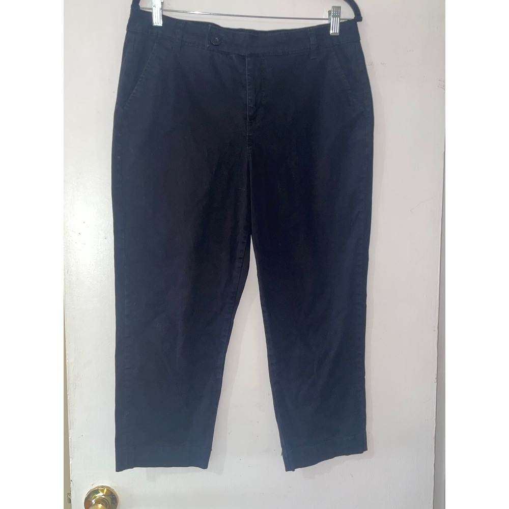 Style & Co Womens Black Chino Pants Size 12‎ Straight Leg Cotton Stretch